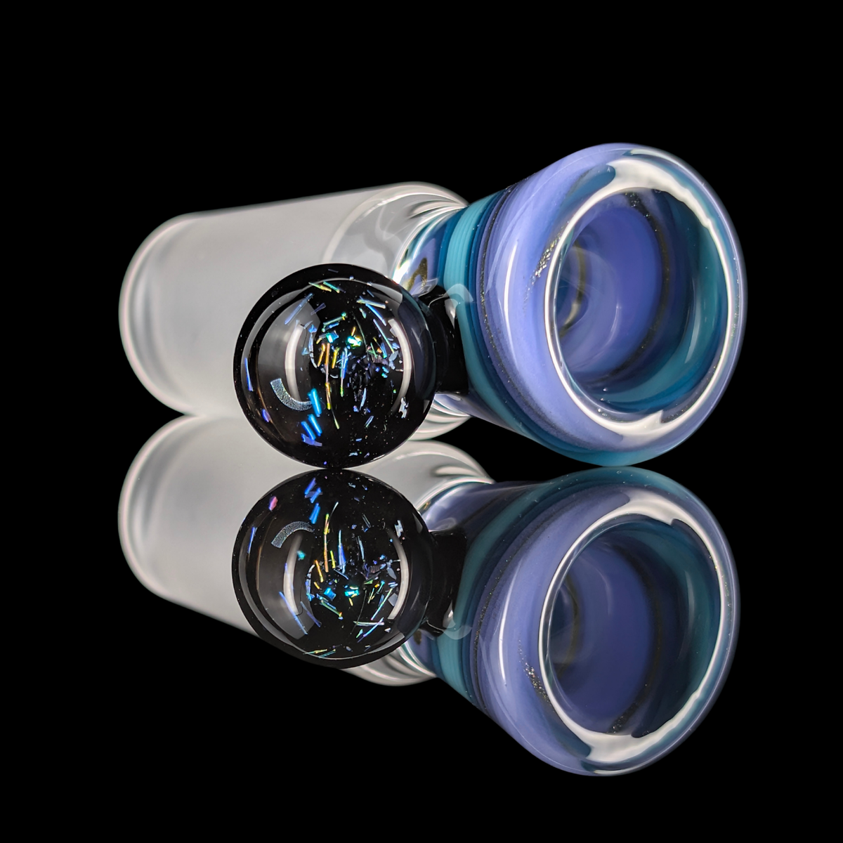 Linework Restriction Slide w/ Dichro Marble 18mm by Empirical Glass