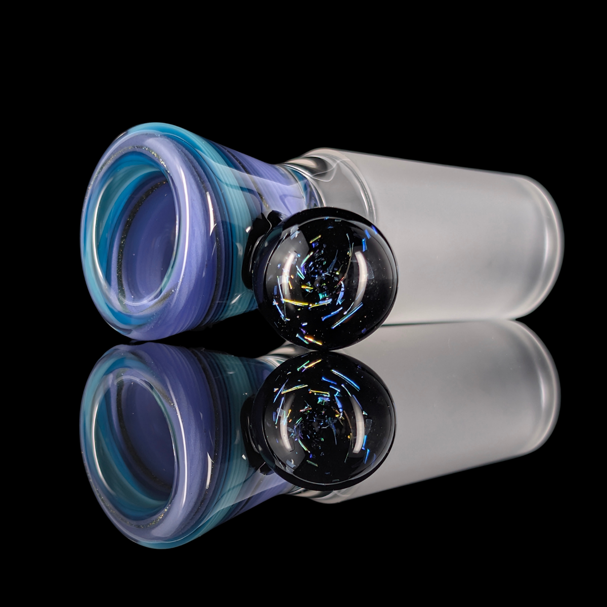 Linework Restriction Slide w/ Dichro Marble 18mm by Empirical Glass