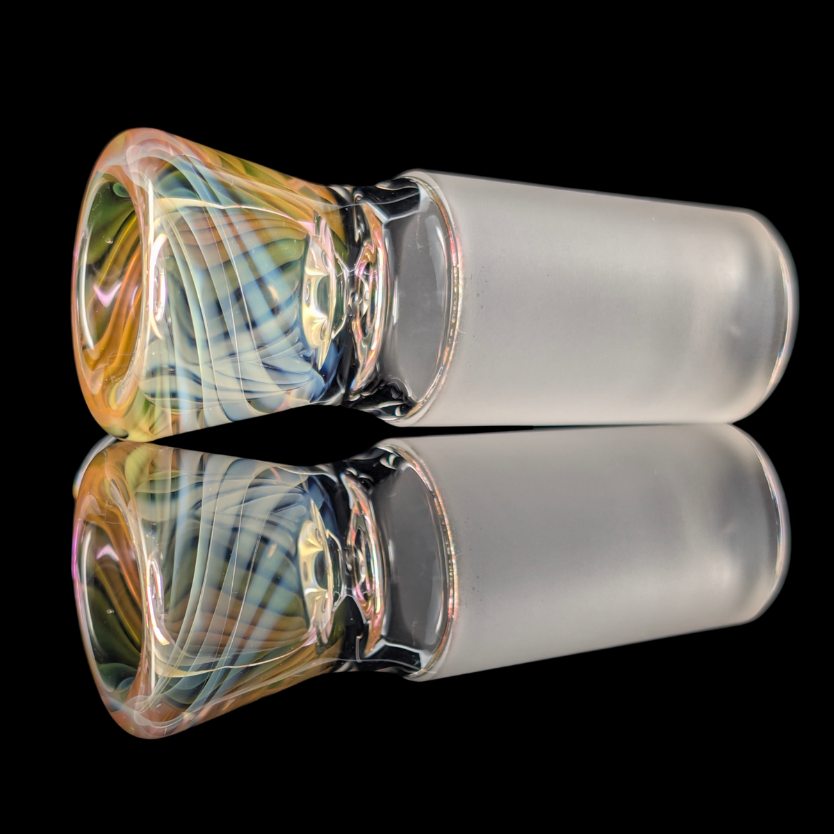 Linework Restriction Slide w/ Dichro Marble 18mm by Empirical Glass