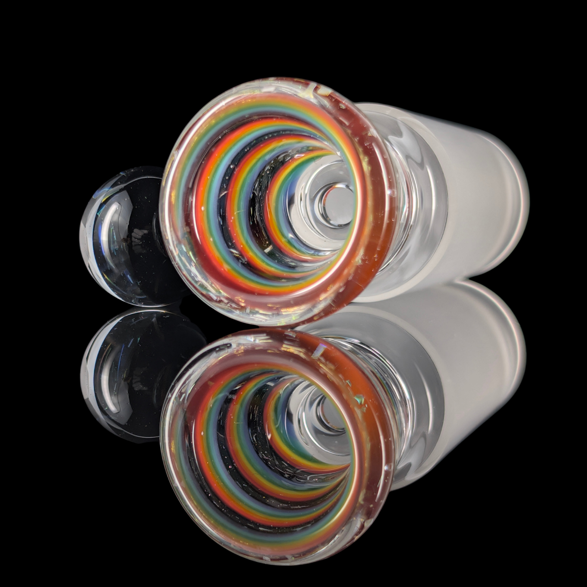 Linework Restriction Slide w/ Dichro Marble 18mm by Empirical Glass