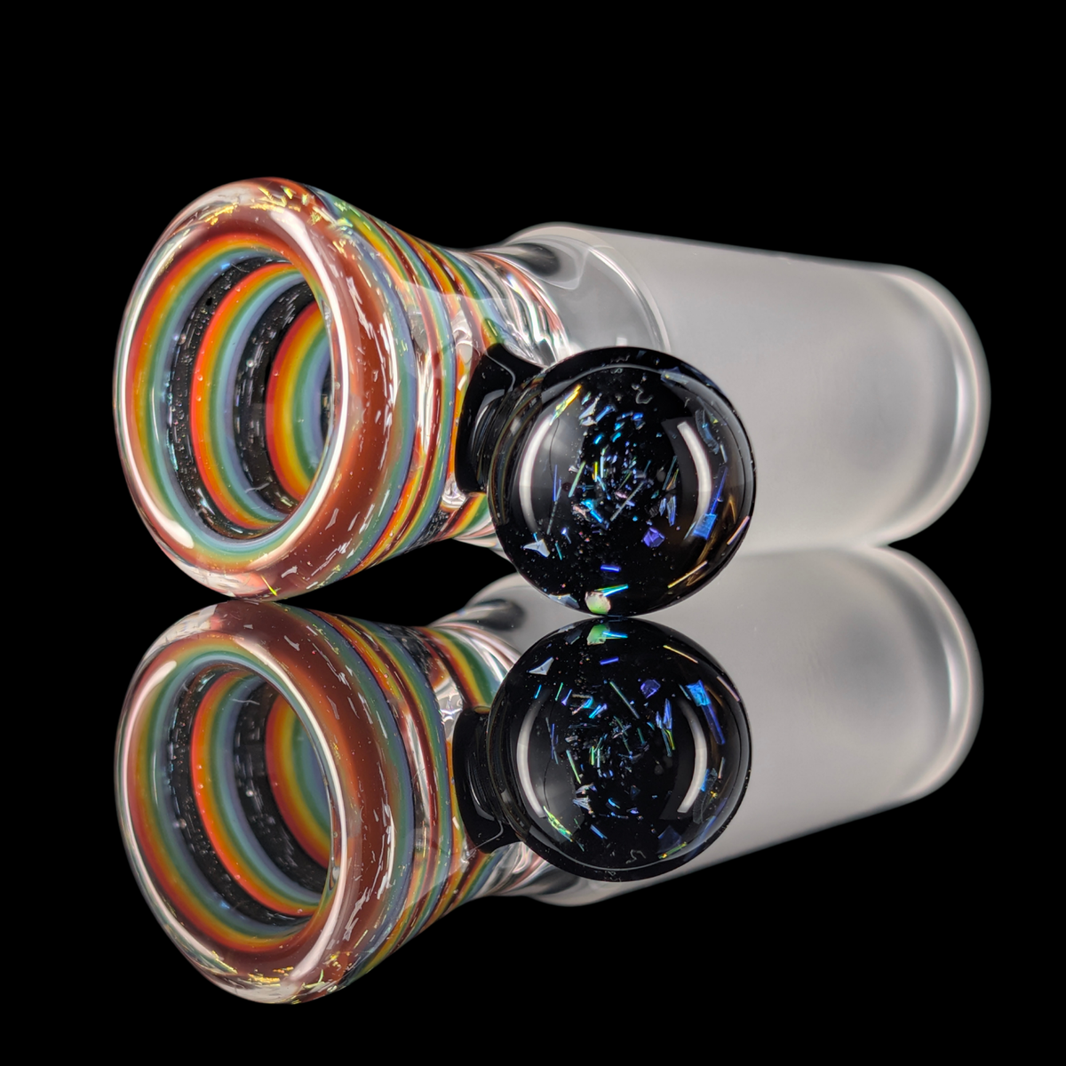 Linework Restriction Slide w/ Dichro Marble 18mm by Empirical Glass