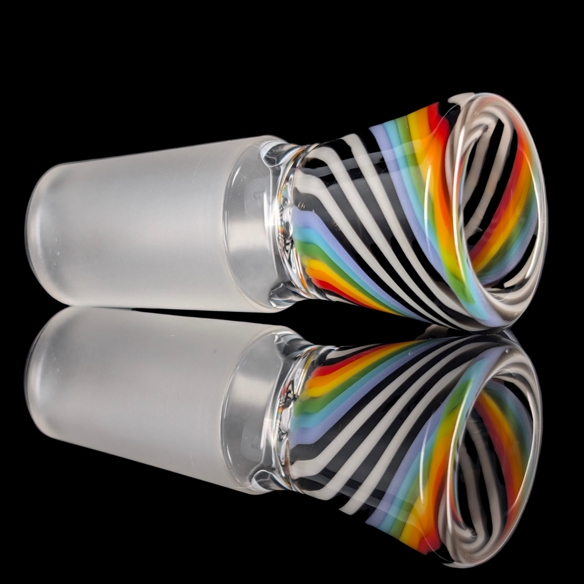 Linework Restriction Slide w/ Dichro Marble 18mm by Empirical Glass