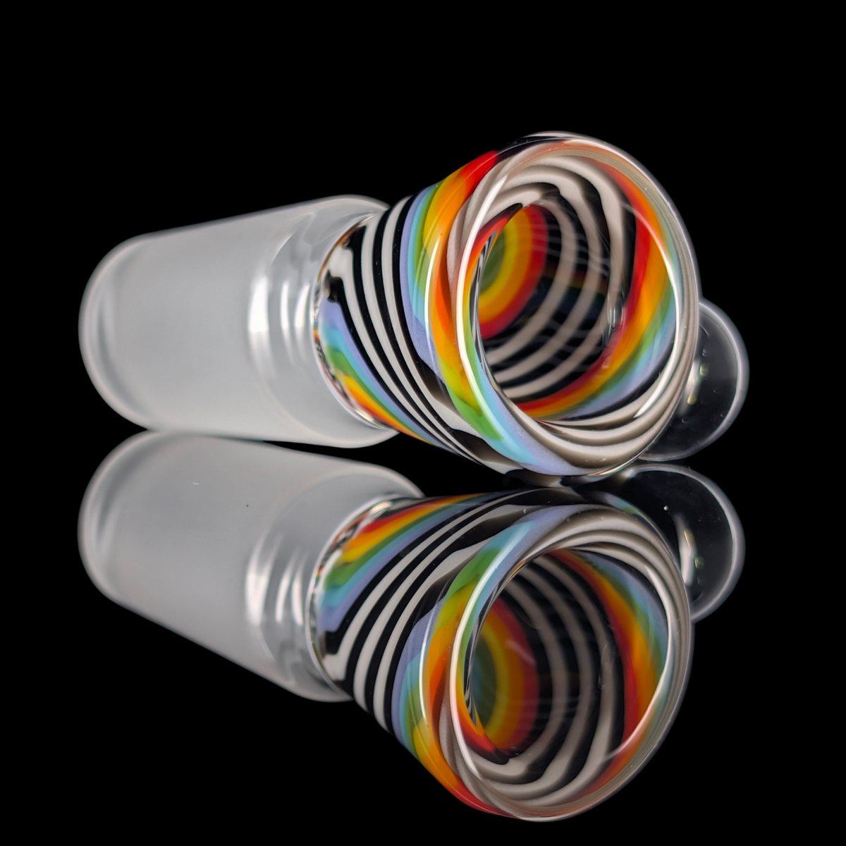 Linework Restriction Slide w/ Dichro Marble 18mm by Empirical Glass