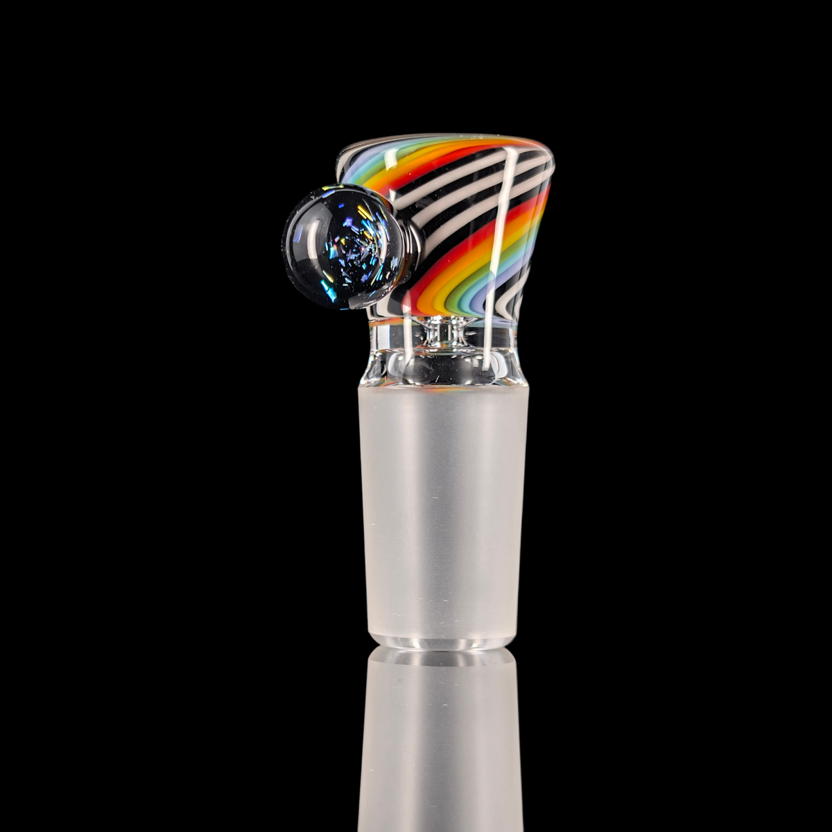 Linework Restriction Slide w/ Dichro Marble 18mm by Empirical Glass