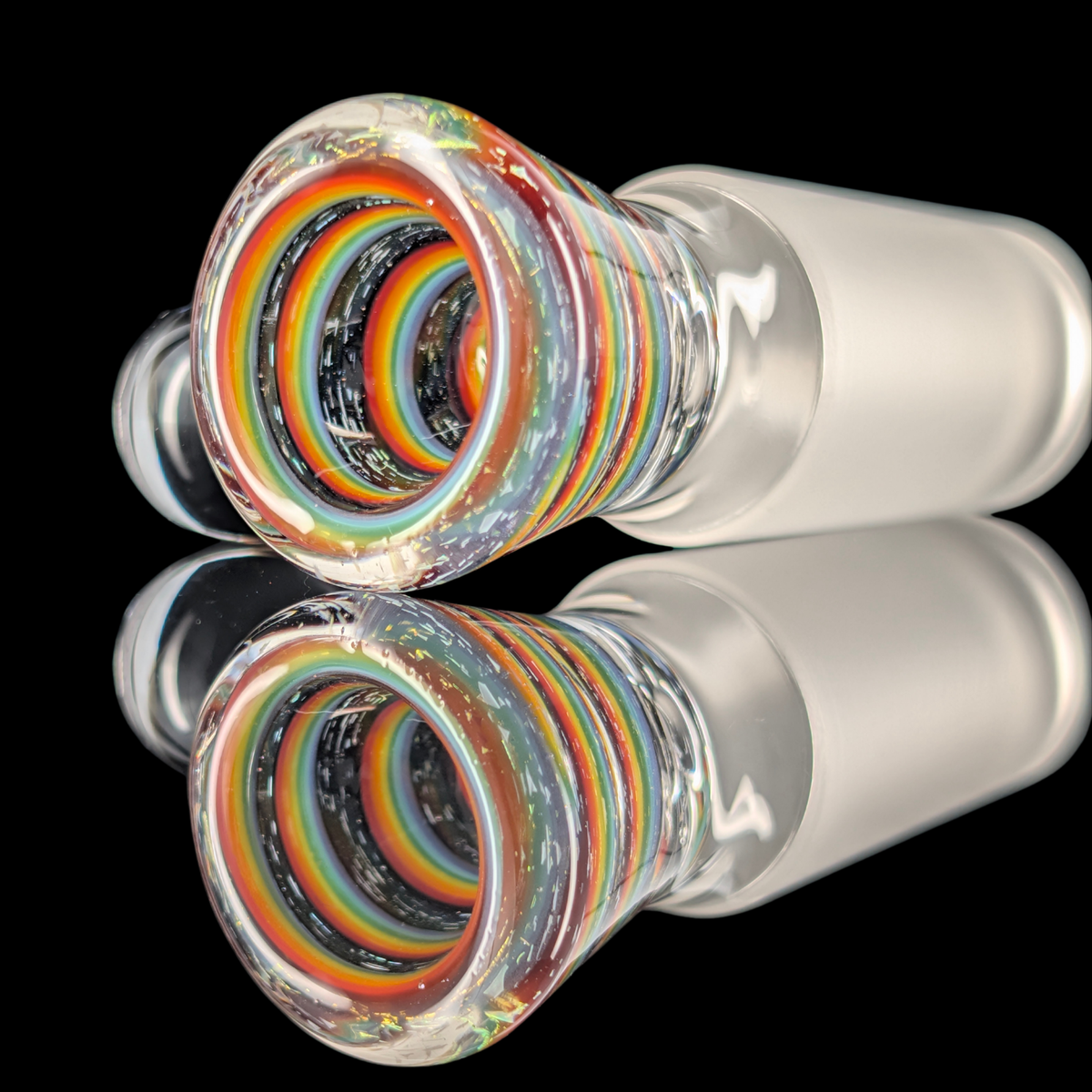 Linework Restriction Slide w/ Dichro Marble 18mm by Empirical Glass