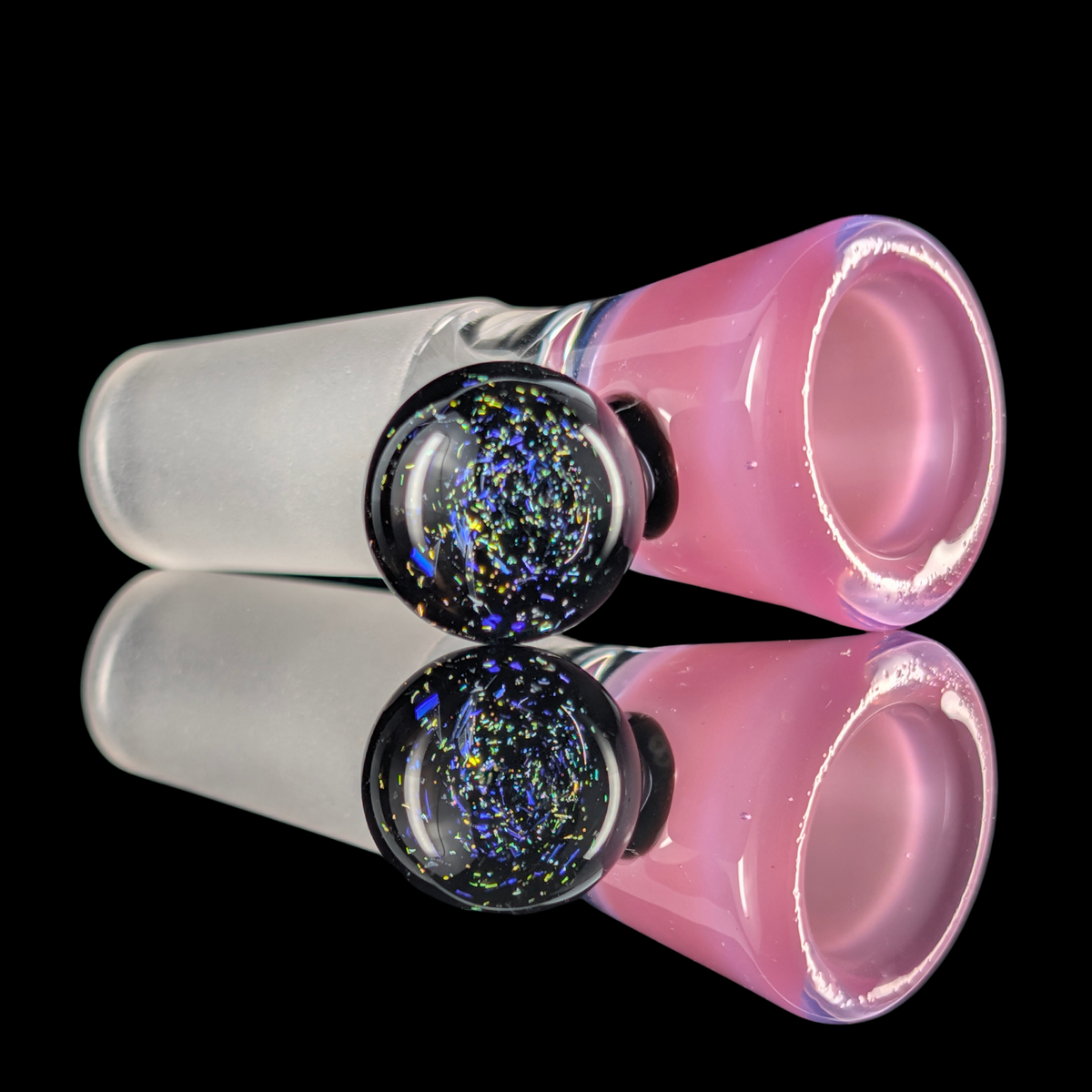 Single Colour Restriction Slide w/ Dichro Marble 14mm by Empirical Glass