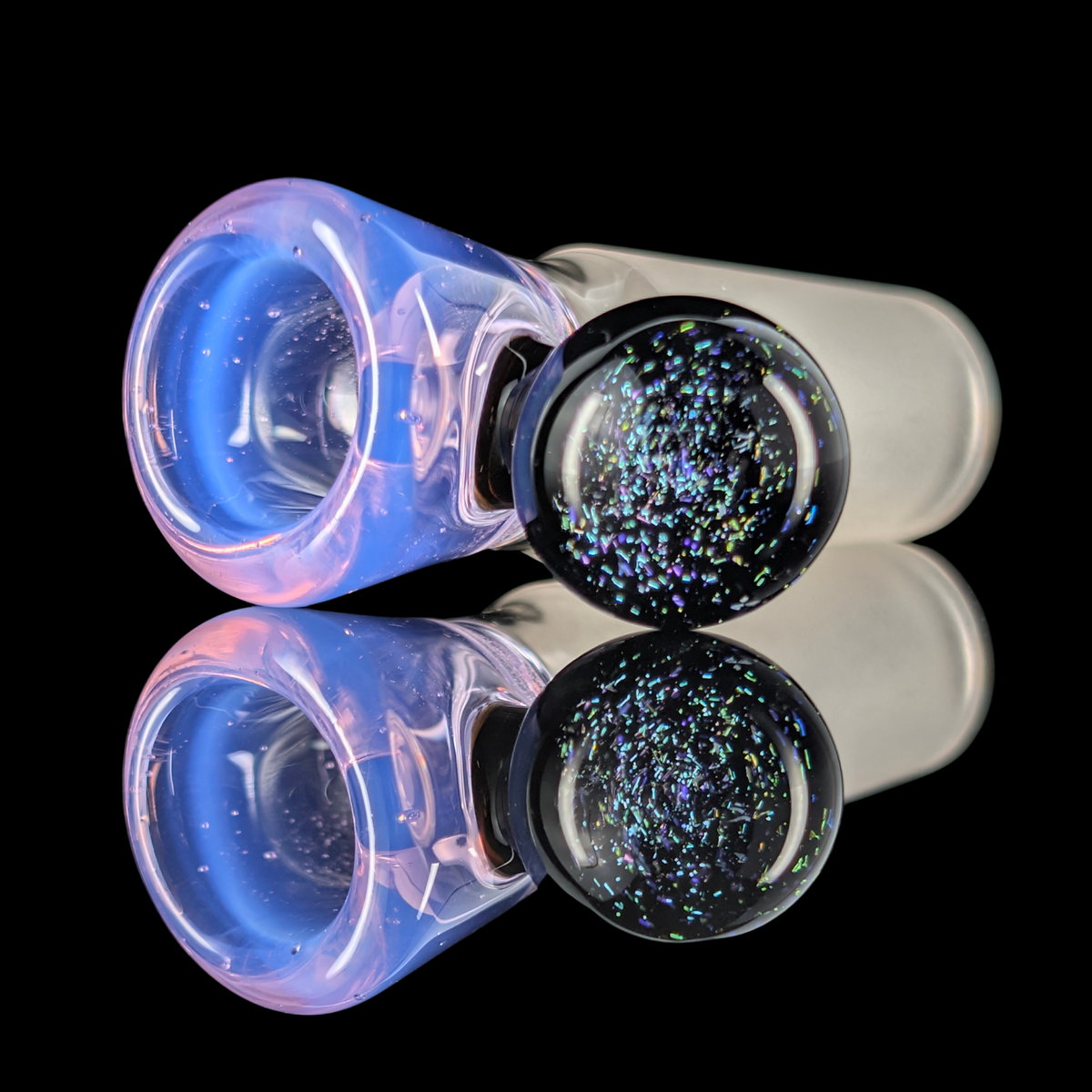 Single Colour Restriction Slide w/ Dichro Marble 14mm by Empirical Glass