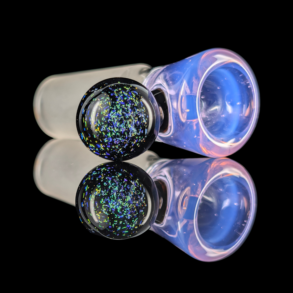 Single Colour Restriction Slide w/ Dichro Marble 14mm by Empirical Glass