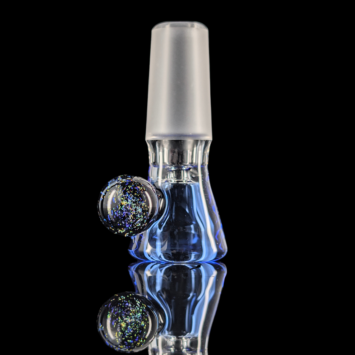 Single Colour Restriction Slide w/ Dichro Marble 14mm by Empirical Glass