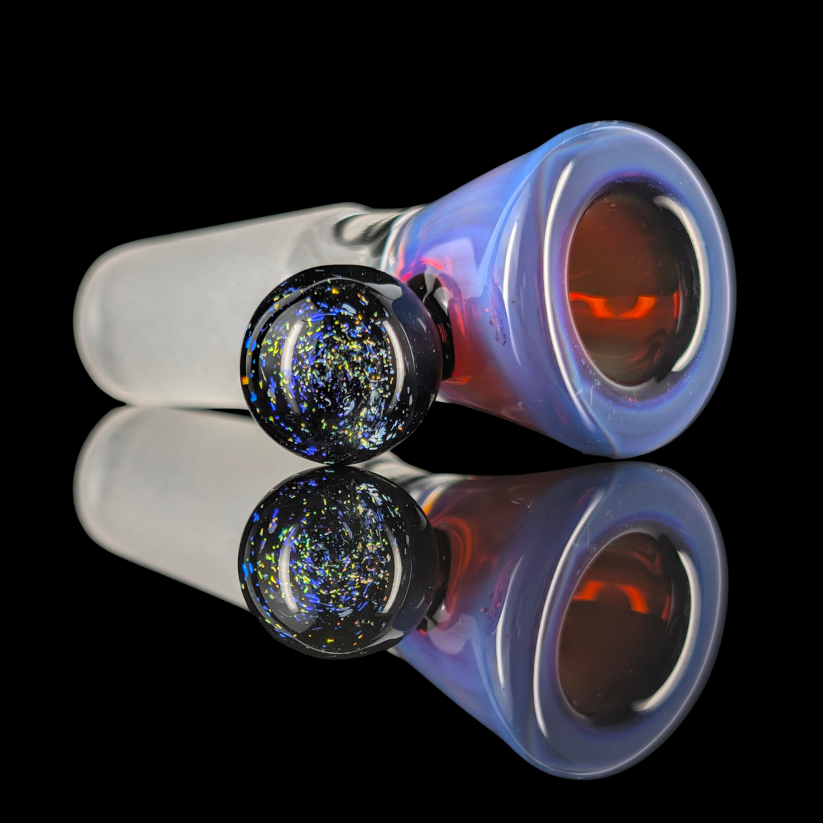Single Colour Restriction Slide w/ Dichro Marble 14mm by Empirical Glass