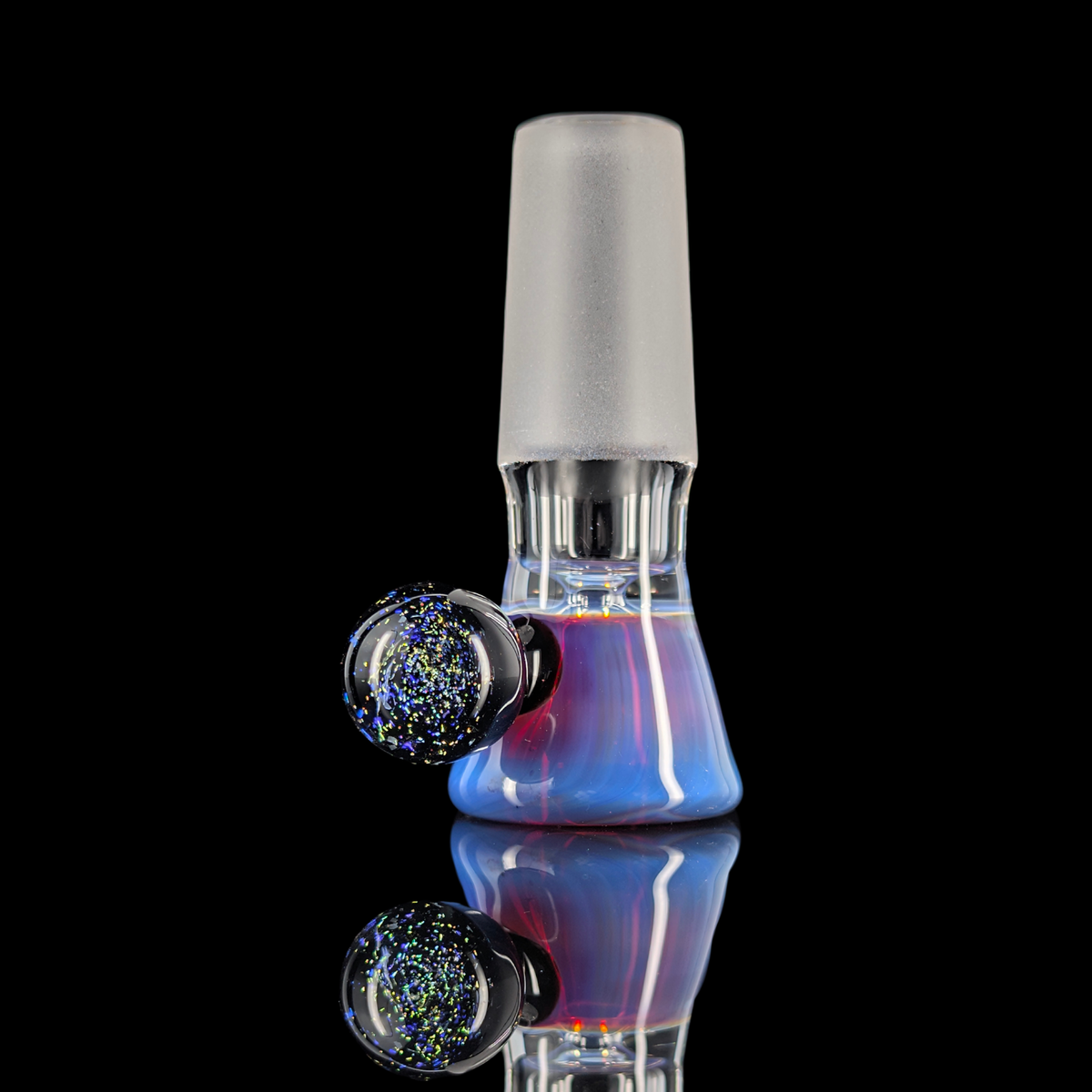 Single Colour Restriction Slide w/ Dichro Marble 14mm by Empirical Glass