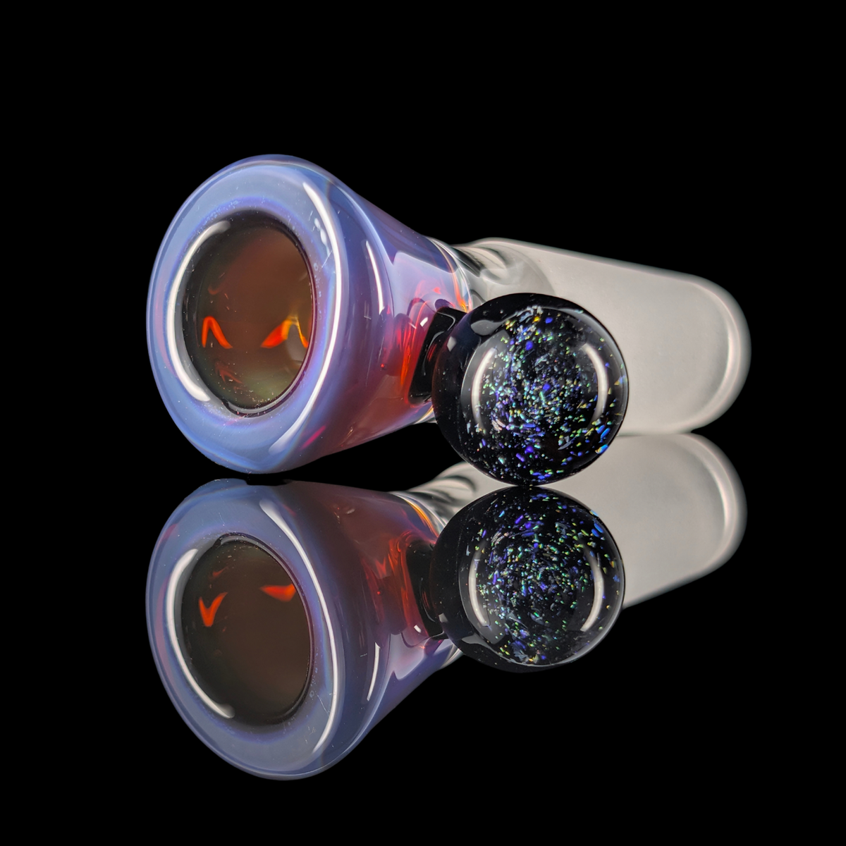Single Colour Restriction Slide w/ Dichro Marble 14mm by Empirical Glass