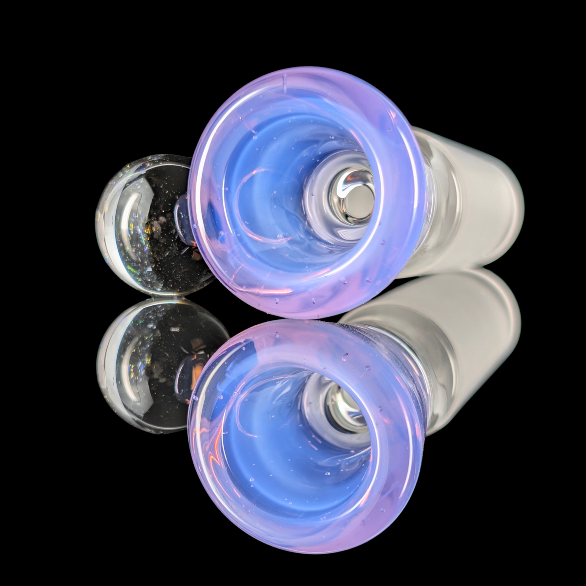 Single Colour Restriction Slide w/ Dichro Marble 14mm by Empirical Glass