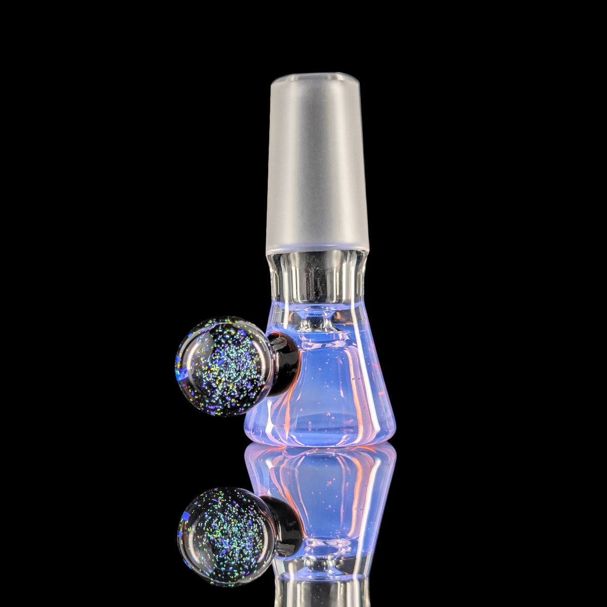 Single Colour Restriction Slide w/ Dichro Marble 14mm by Empirical Glass