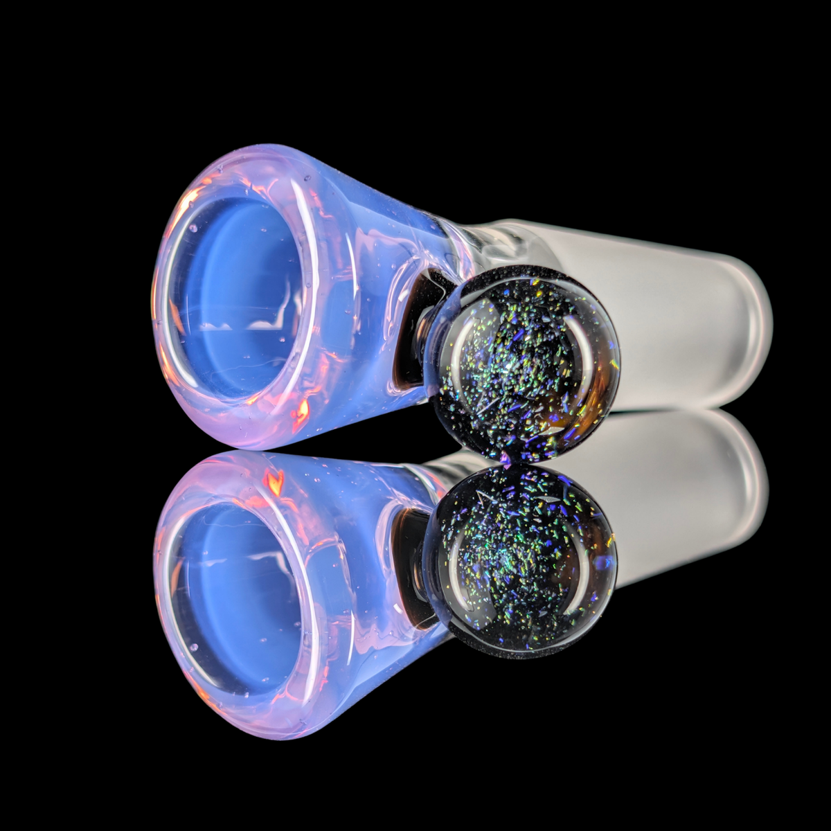 Single Colour Restriction Slide w/ Dichro Marble 14mm by Empirical Glass