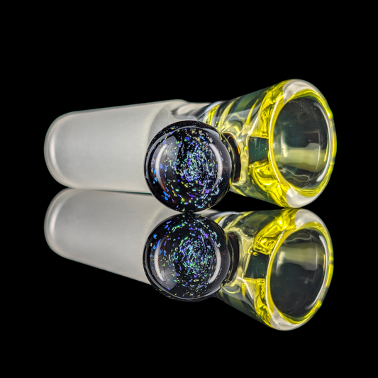Single Colour Restriction Slide w/ Dichro Marble 14mm by Empirical Glass