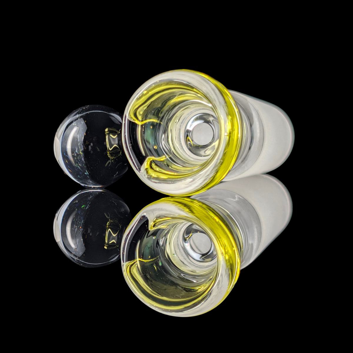 Single Colour Restriction Slide w/ Dichro Marble 14mm by Empirical Glass
