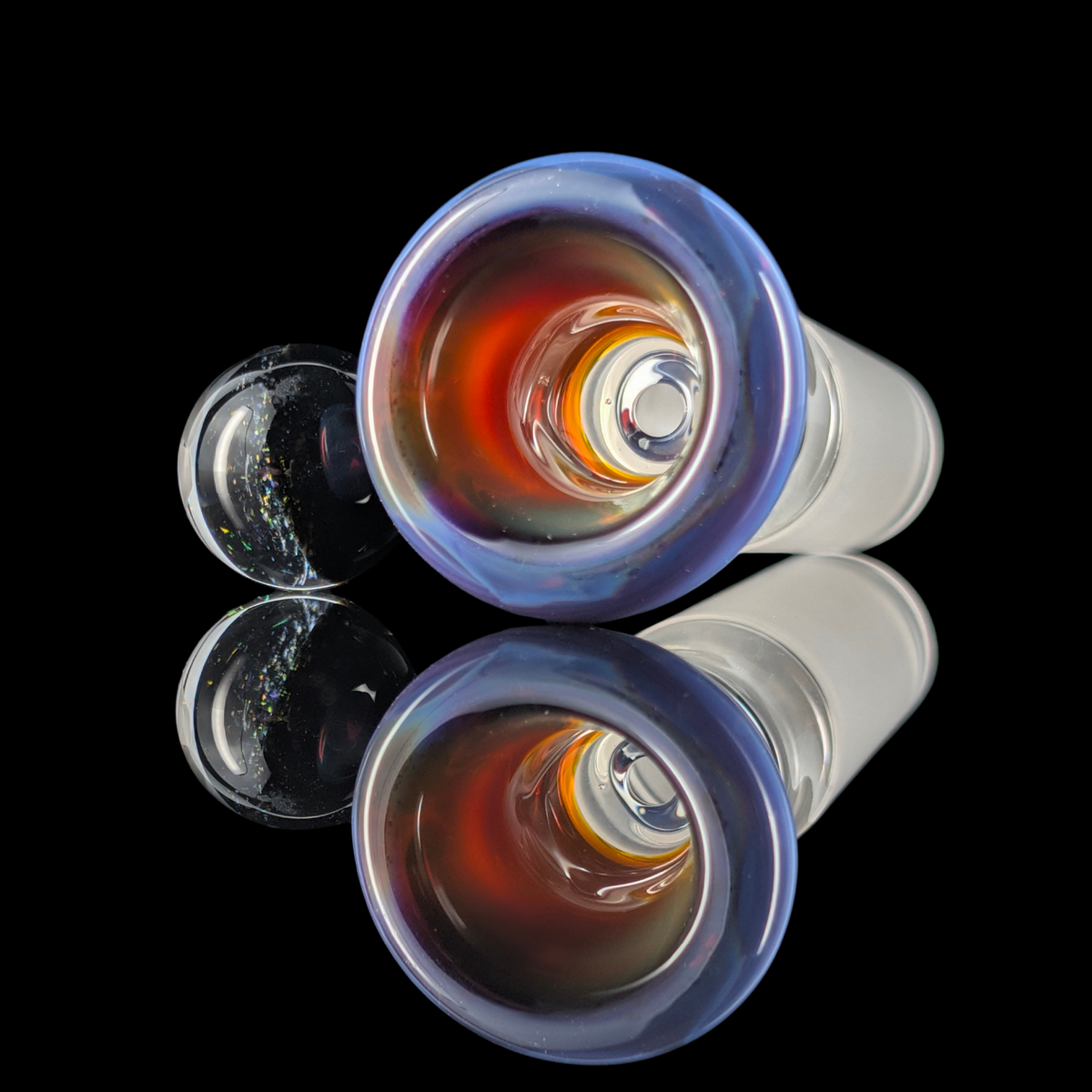 Single Colour Restriction Slide w/ Dichro Marble 14mm by Empirical Glass