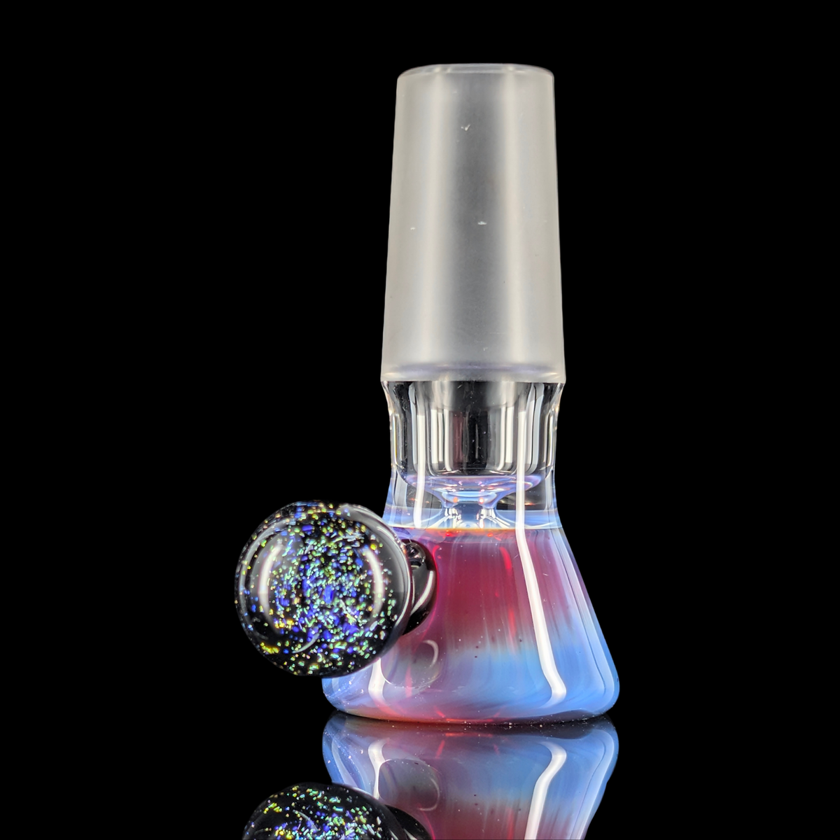Single Colour Restriction Slide w/ Dichro Marble 14mm by Empirical Glass