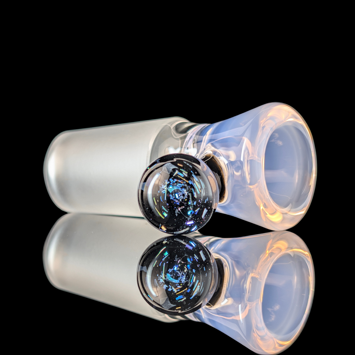 Single Colour Restriction Slide w/ Dichro Marble 18mm by Empirical Glass