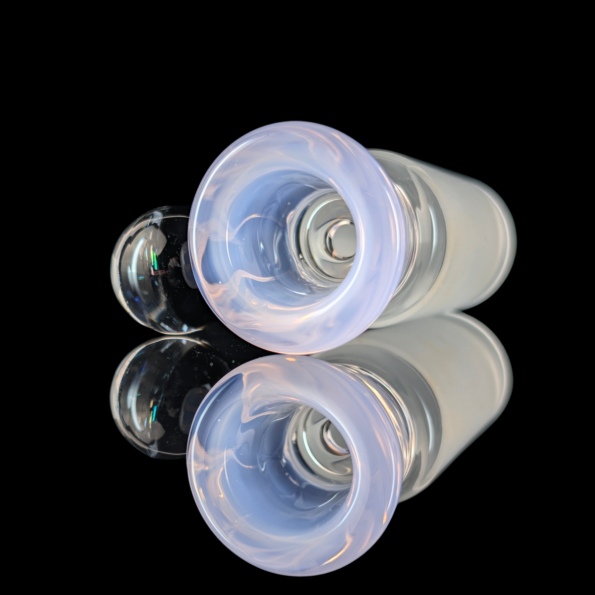 Single Colour Restriction Slide w/ Dichro Marble 18mm by Empirical Glass