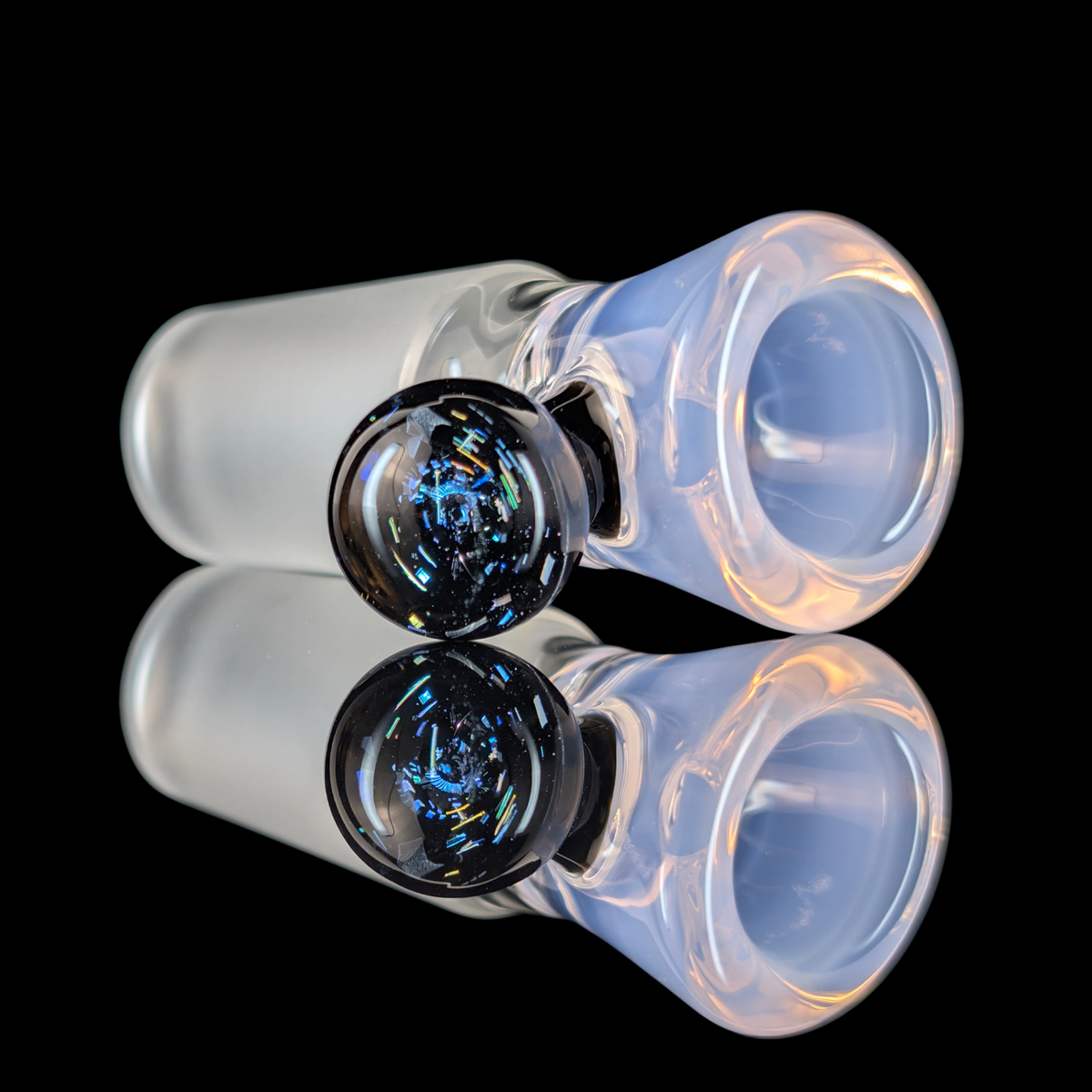 Single Colour Restriction Slide w/ Dichro Marble 18mm by Empirical Glass
