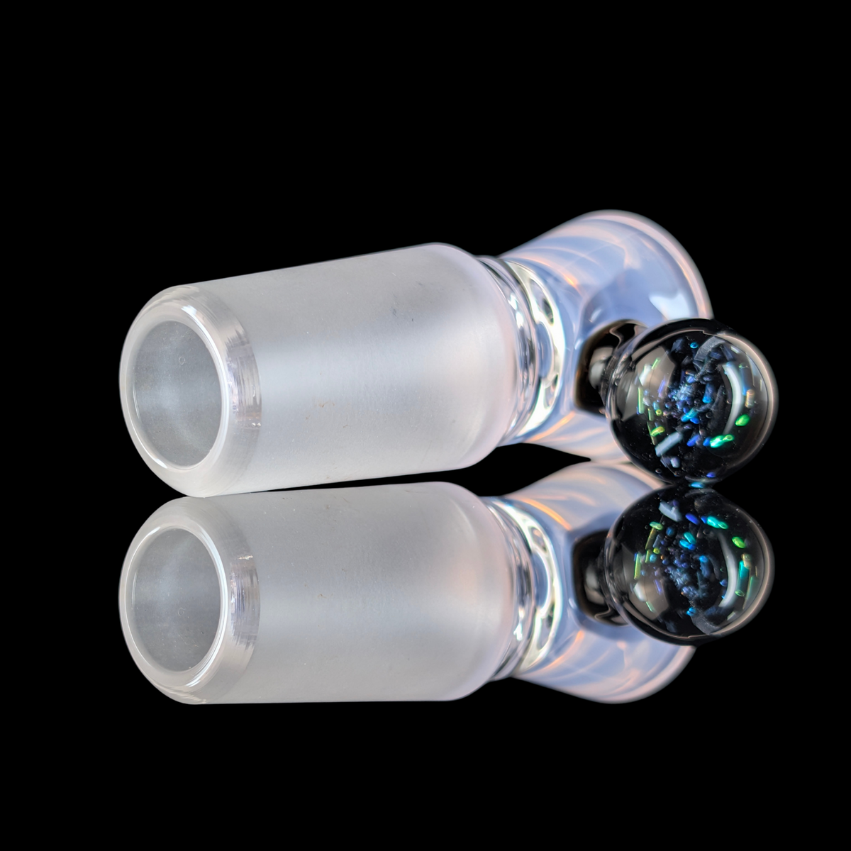 Single Colour Restriction Slide w/ Dichro Marble 18mm by Empirical Glass