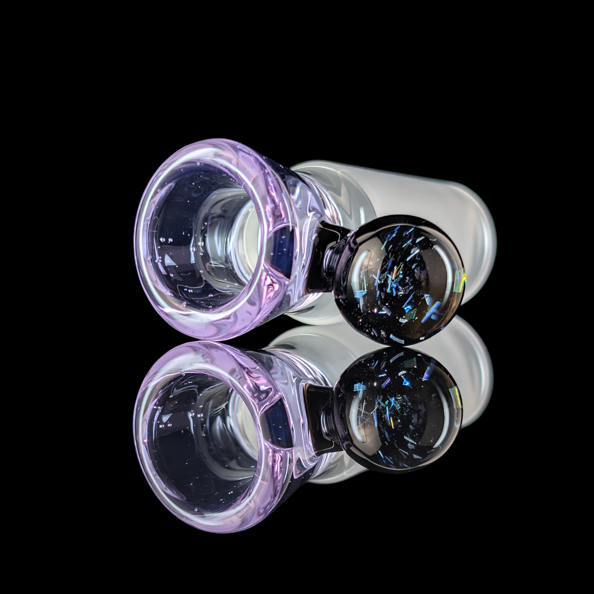 Single Colour Restriction Slide w/ Dichro Marble 18mm by Empirical Glass
