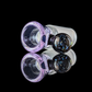 Single Colour Restriction Slide w/ Dichro Marble 18mm by Empirical Glass
