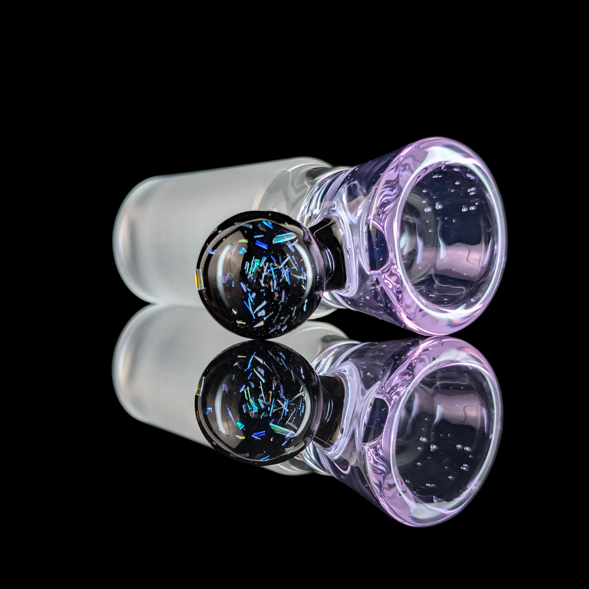 Single Colour Restriction Slide w/ Dichro Marble 18mm by Empirical Glass