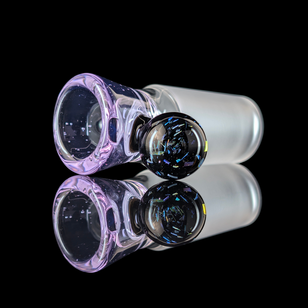 Single Colour Restriction Slide w/ Dichro Marble 18mm by Empirical Glass