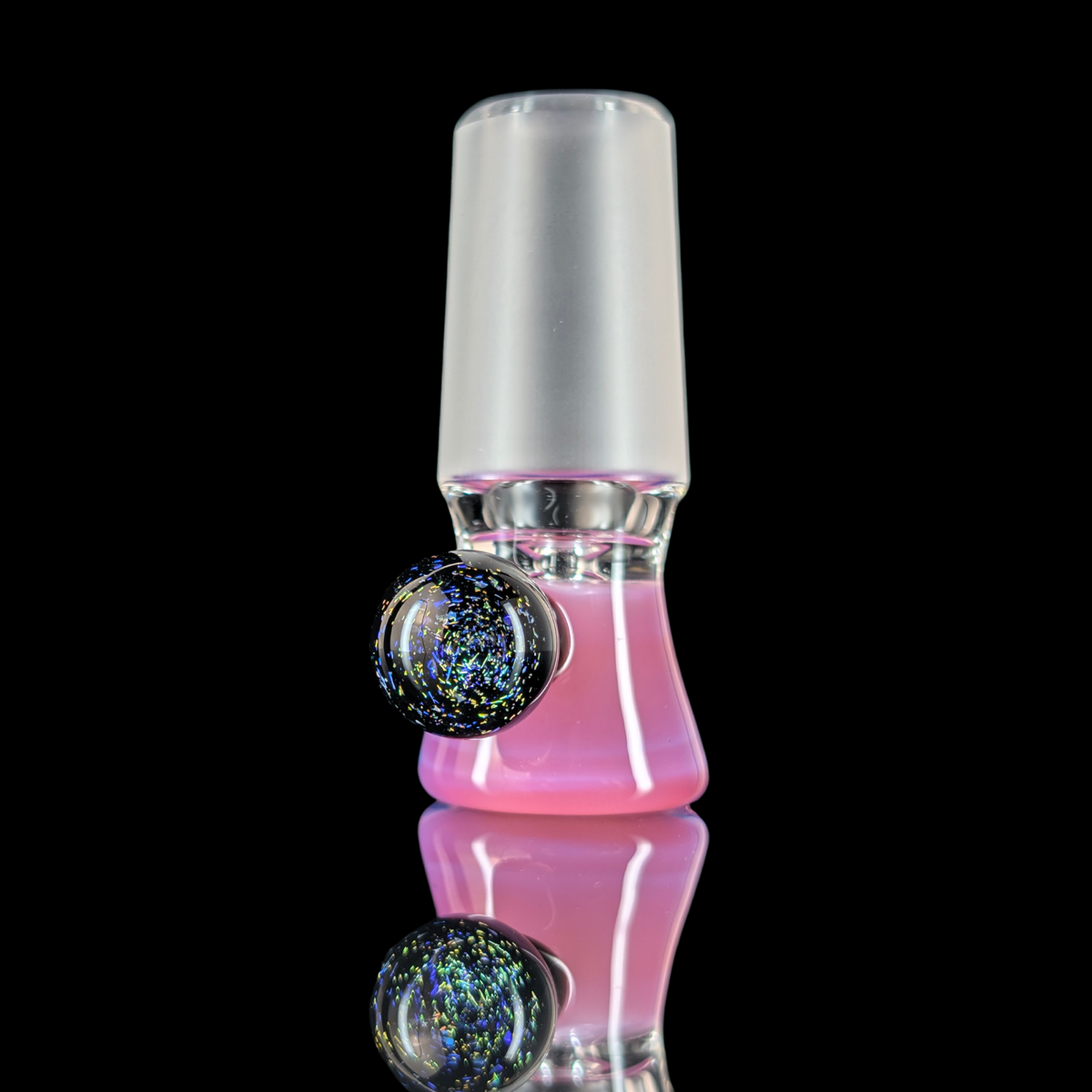 Single Colour Restriction Slide w/ Dichro Marble 18mm by Empirical Glass