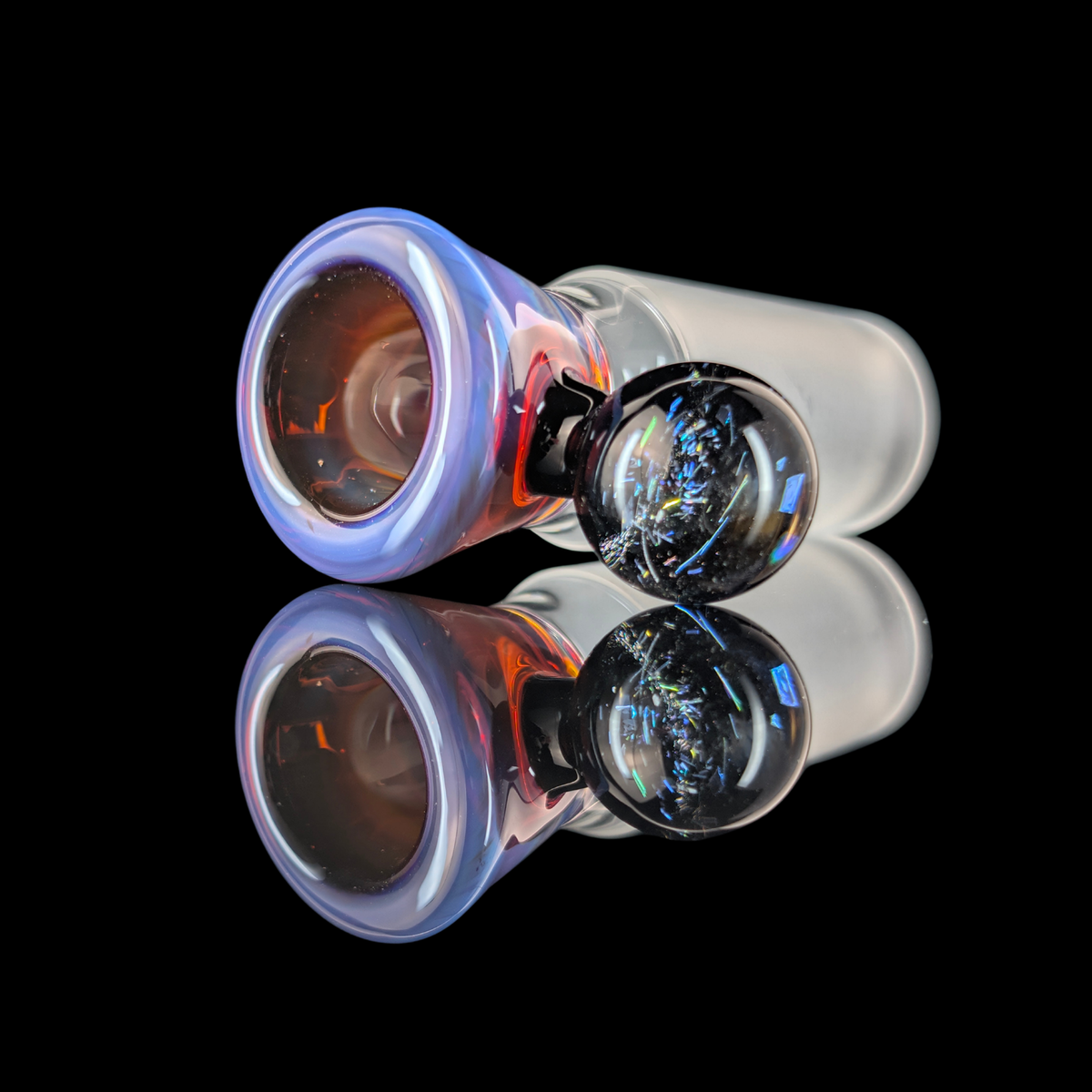 Single Colour Restriction Slide w/ Dichro Marble 18mm by Empirical Glass