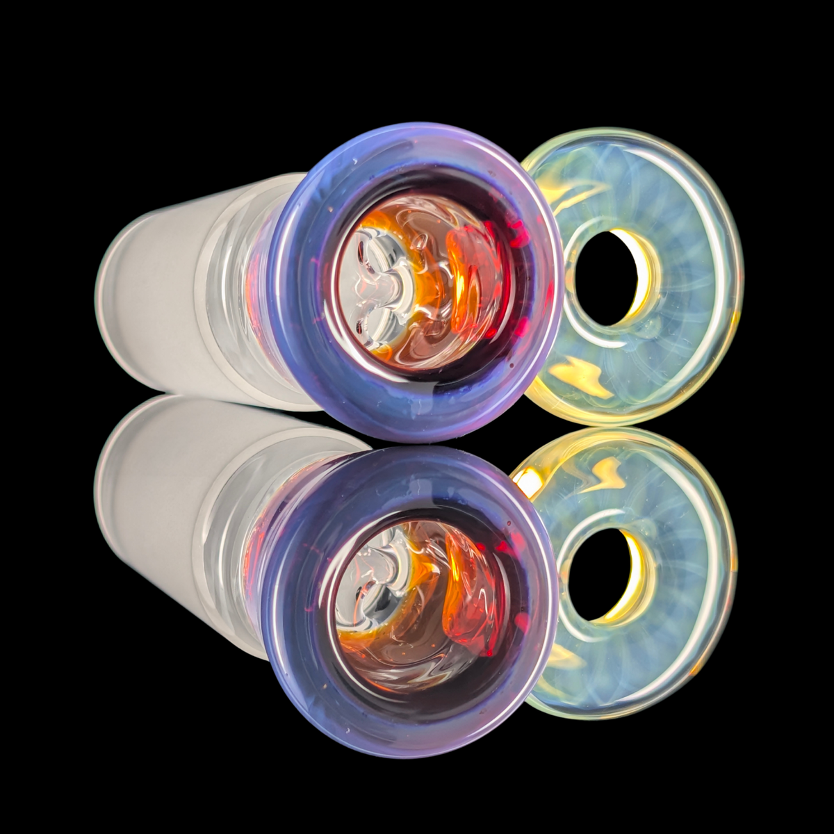 Single Colour 4 Hole Slide w/ Fumicello Donut 18mm by Empirical Glass