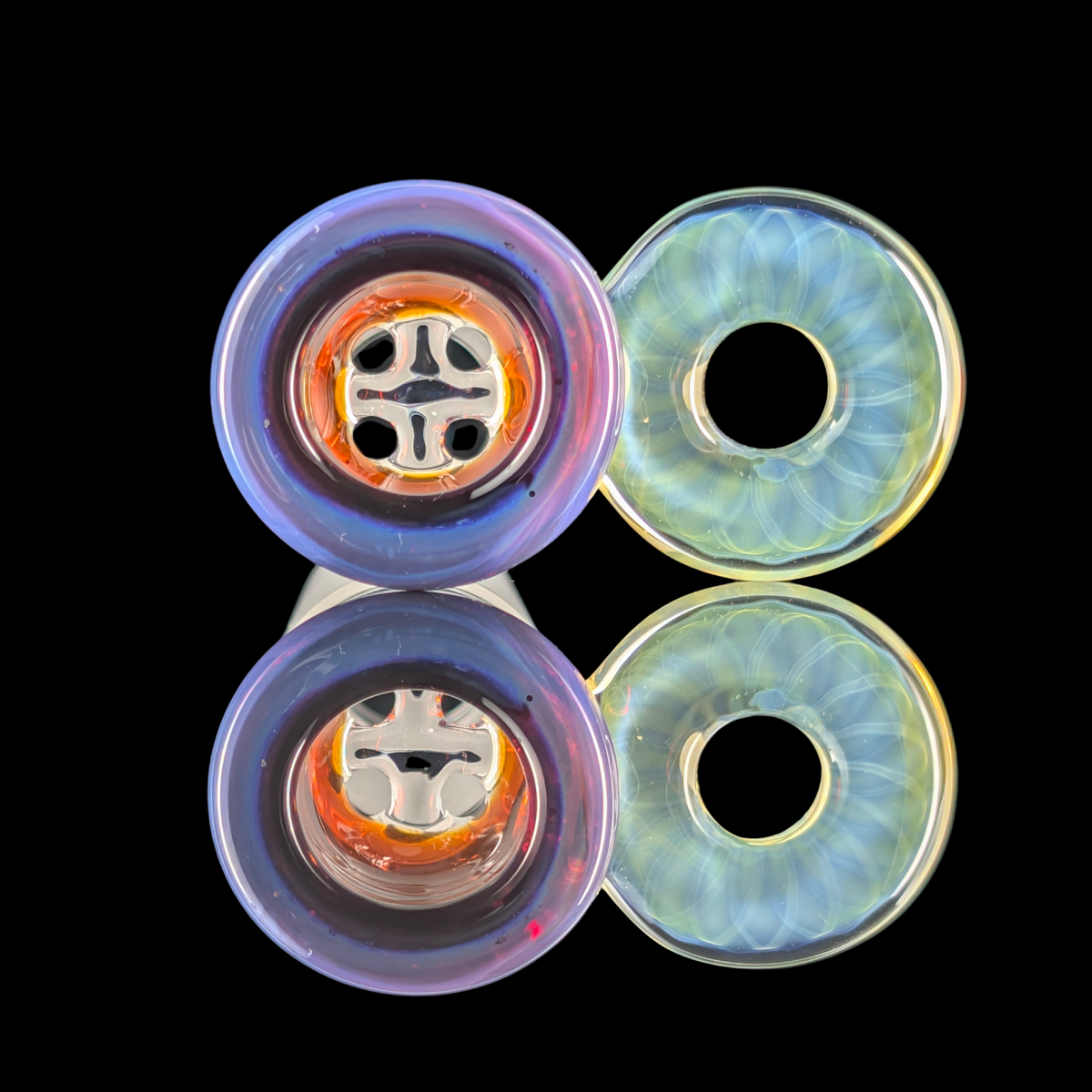 Single Colour 4 Hole Slide w/ Fumicello Donut 18mm by Empirical Glass