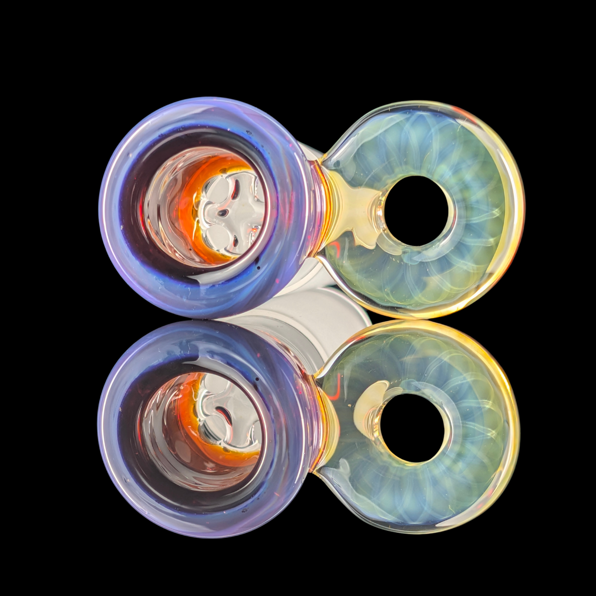 Single Colour 4 Hole Slide w/ Fumicello Donut 18mm by Empirical Glass