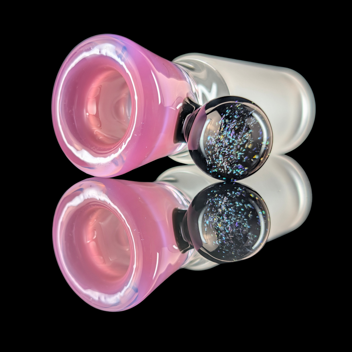 Single Colour Restriction Slide w/ Dichro Marble 18mm by Empirical Glass