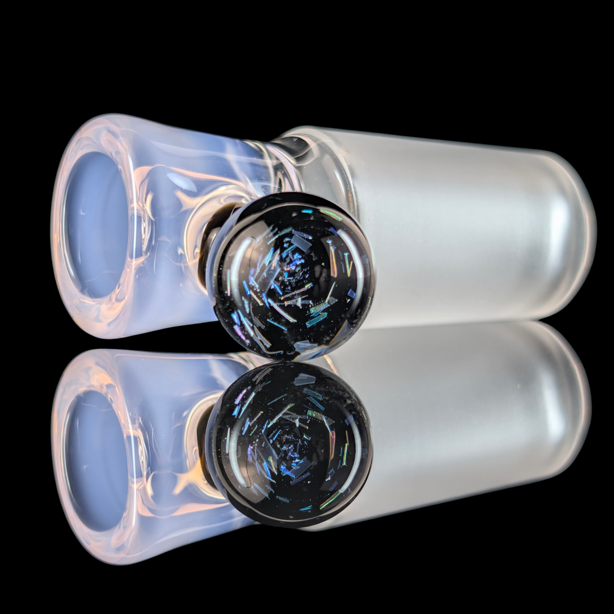 Single Colour Restriction Slide w/ Dichro Marble 18mm by Empirical Glass