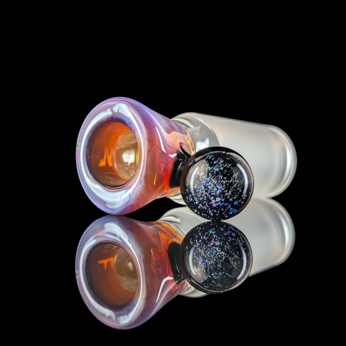 Single Colour Restriction Slide w/ Dichro Marble 18mm by Empirical Glass