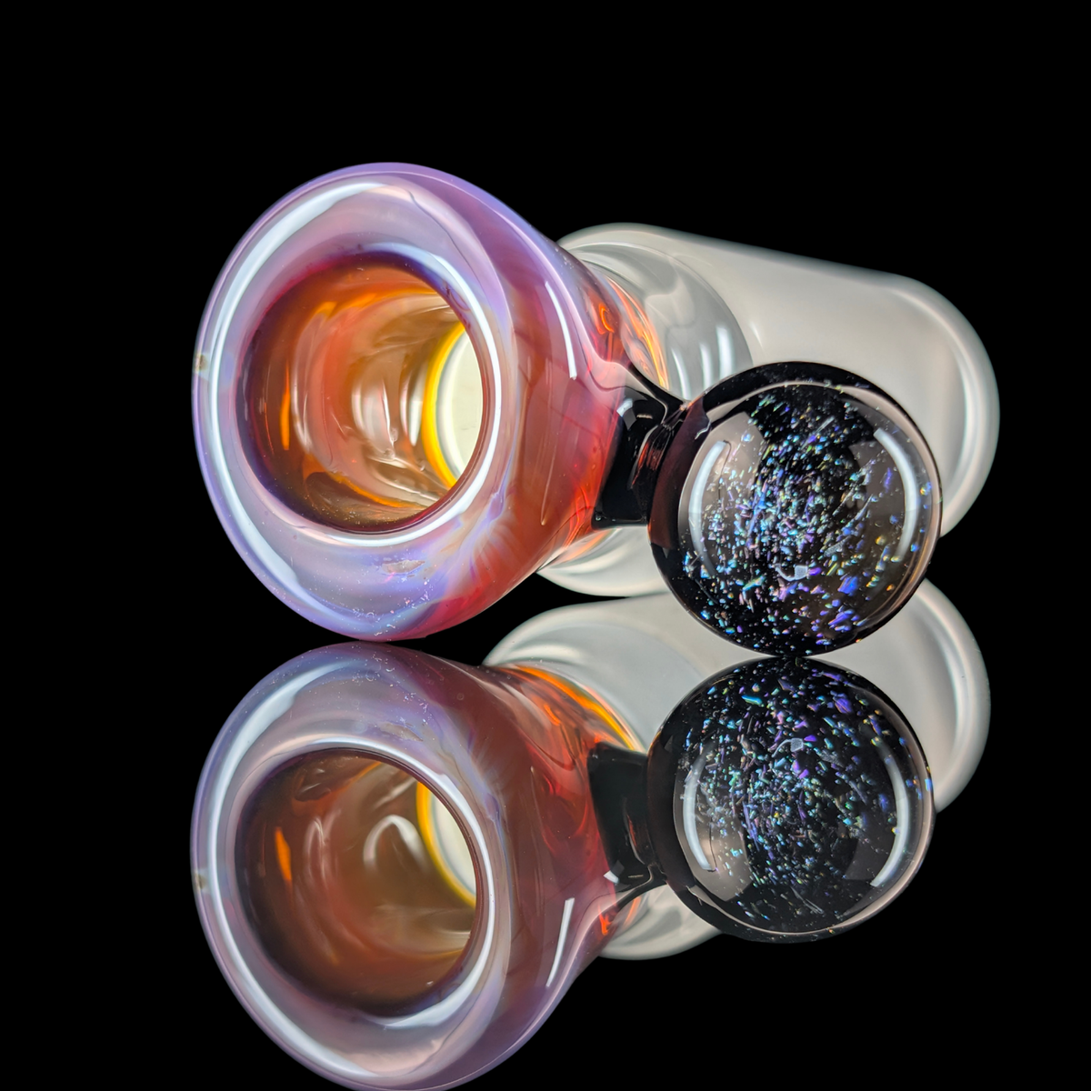 Single Colour Restriction Slide w/ Dichro Marble 18mm by Empirical Glass