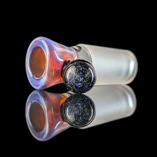 Single Colour Restriction Slide w/ Dichro Marble 18mm by Empirical Glass
