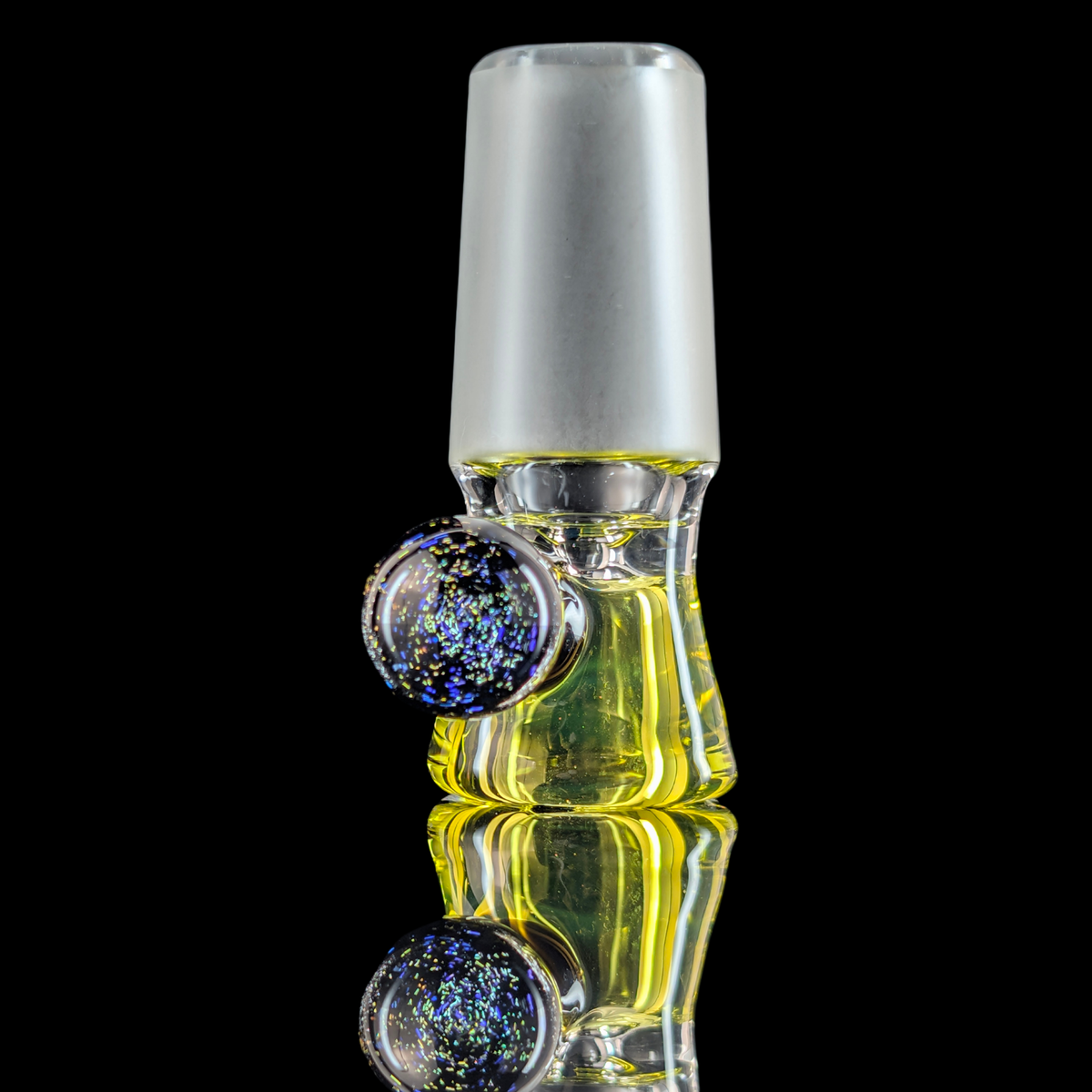 Single Colour Restriction Slide w/ Dichro Marble 18mm by Empirical Glass