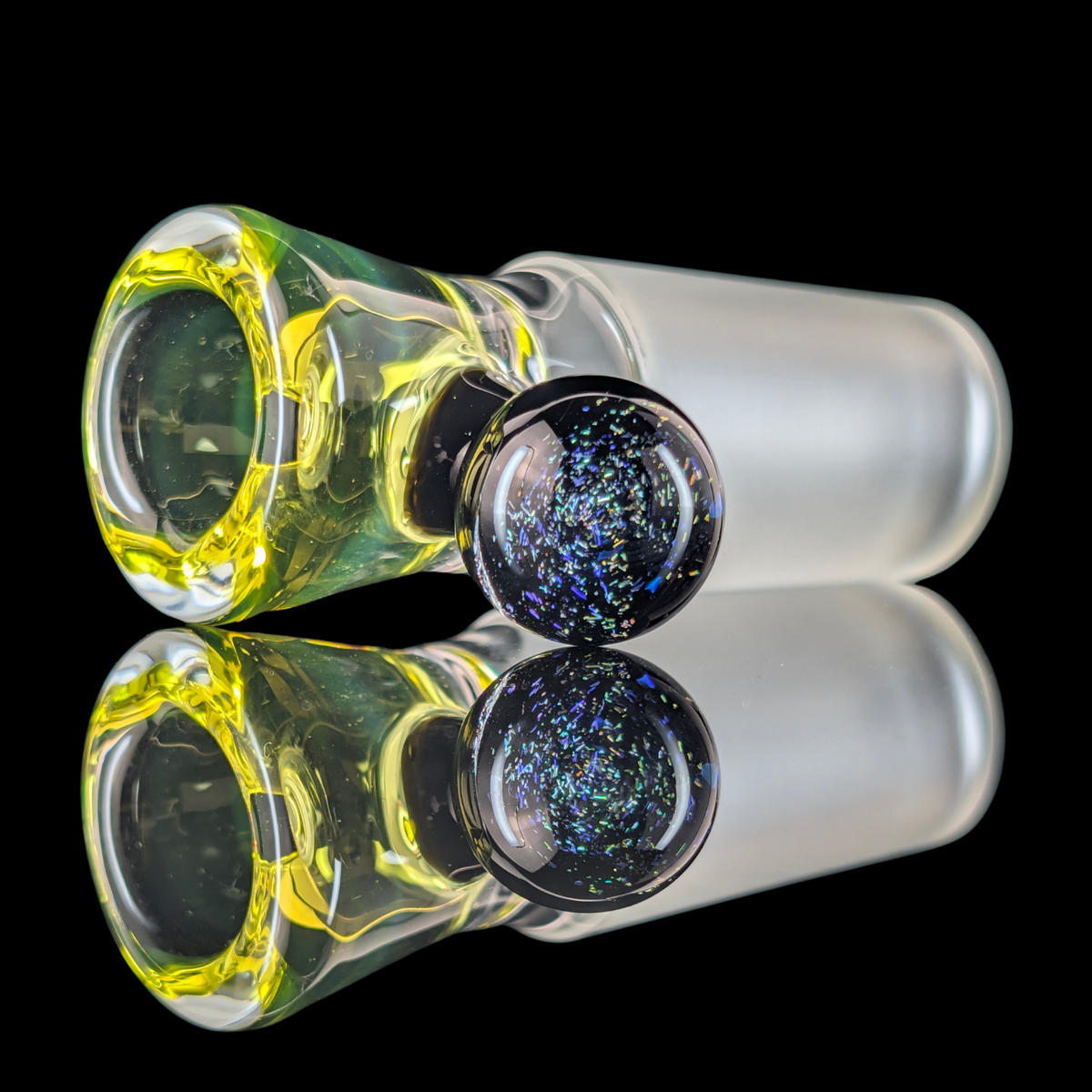 Single Colour Restriction Slide w/ Dichro Marble 18mm by Empirical Glass