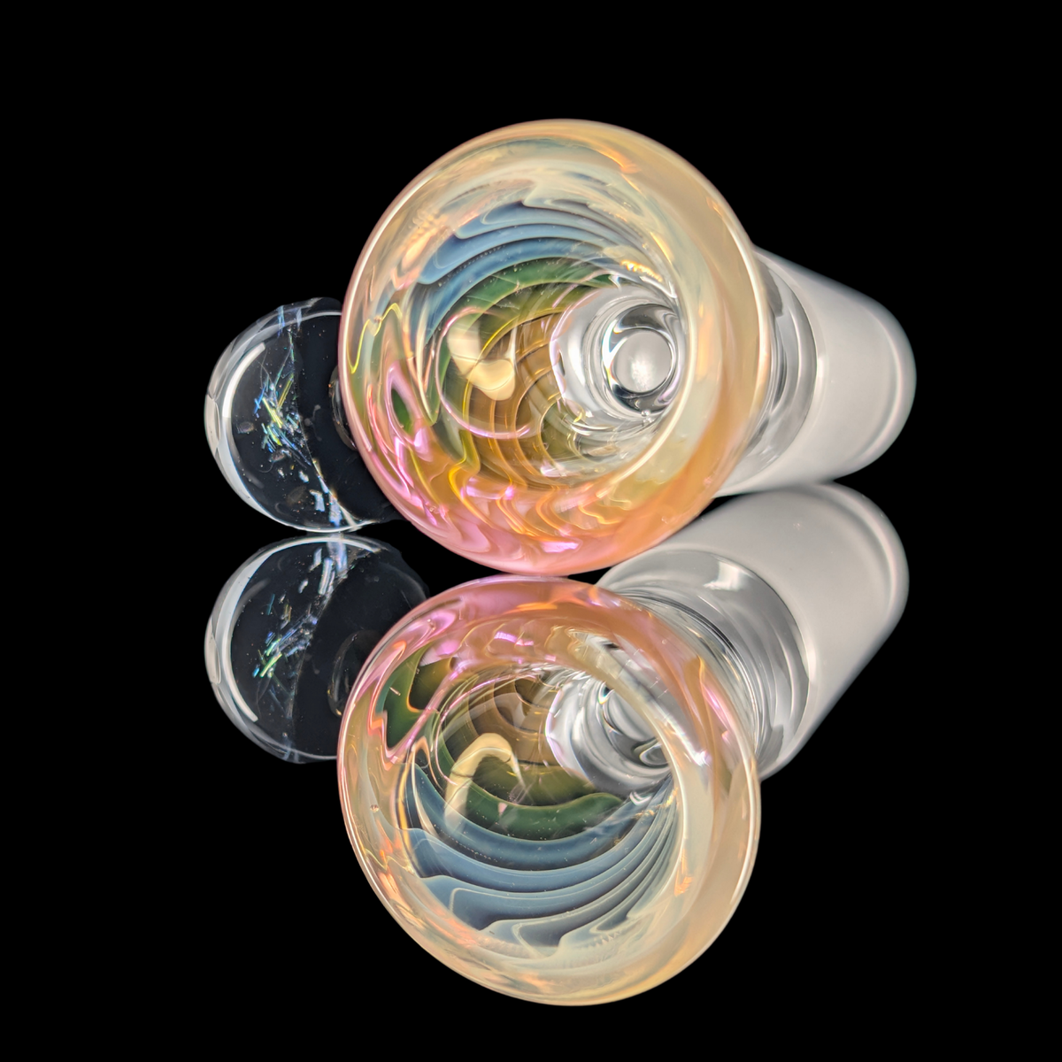 Linework Restriction Slide w/ Dichro Marble 14mm by Empirical Glass