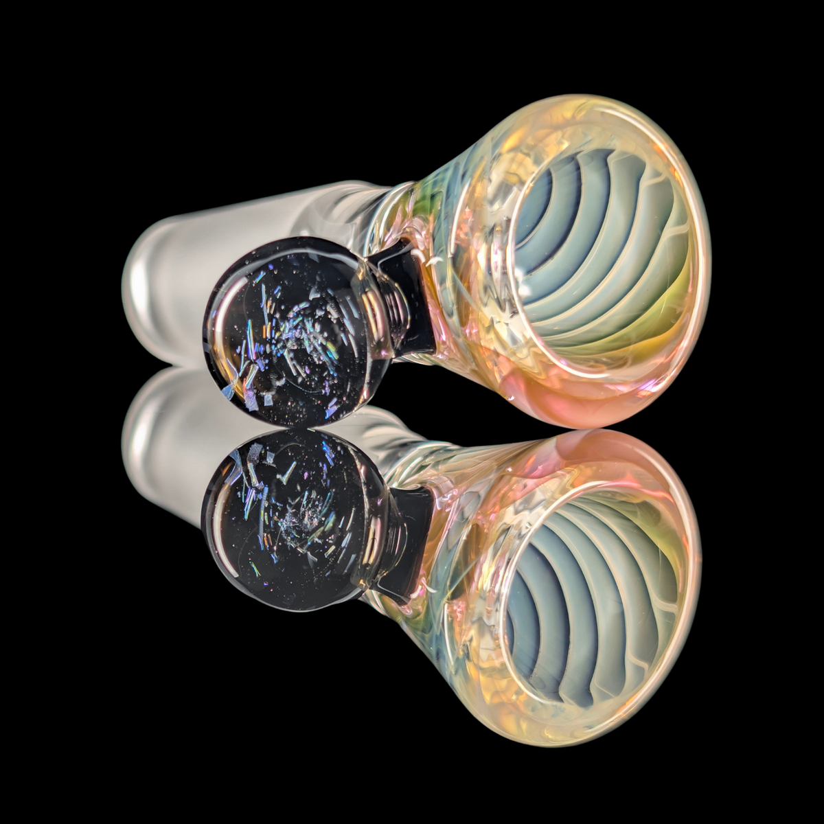 Linework Restriction Slide w/ Dichro Marble 14mm by Empirical Glass