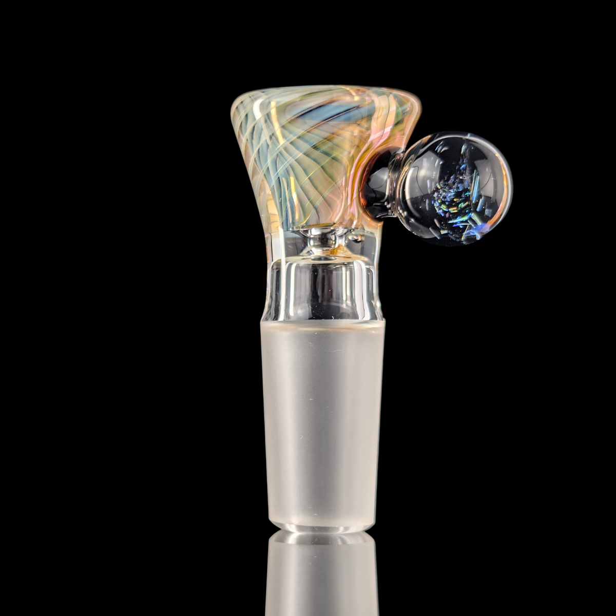 Linework Restriction Slide w/ Dichro Marble 14mm by Empirical Glass