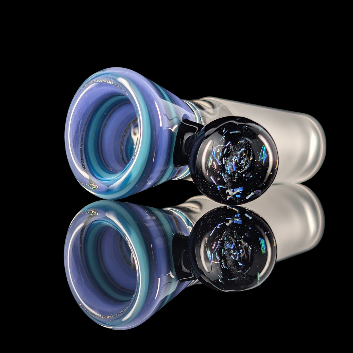 Linework Restriction Slide w/ Dichro Marble 14mm by Empirical Glass
