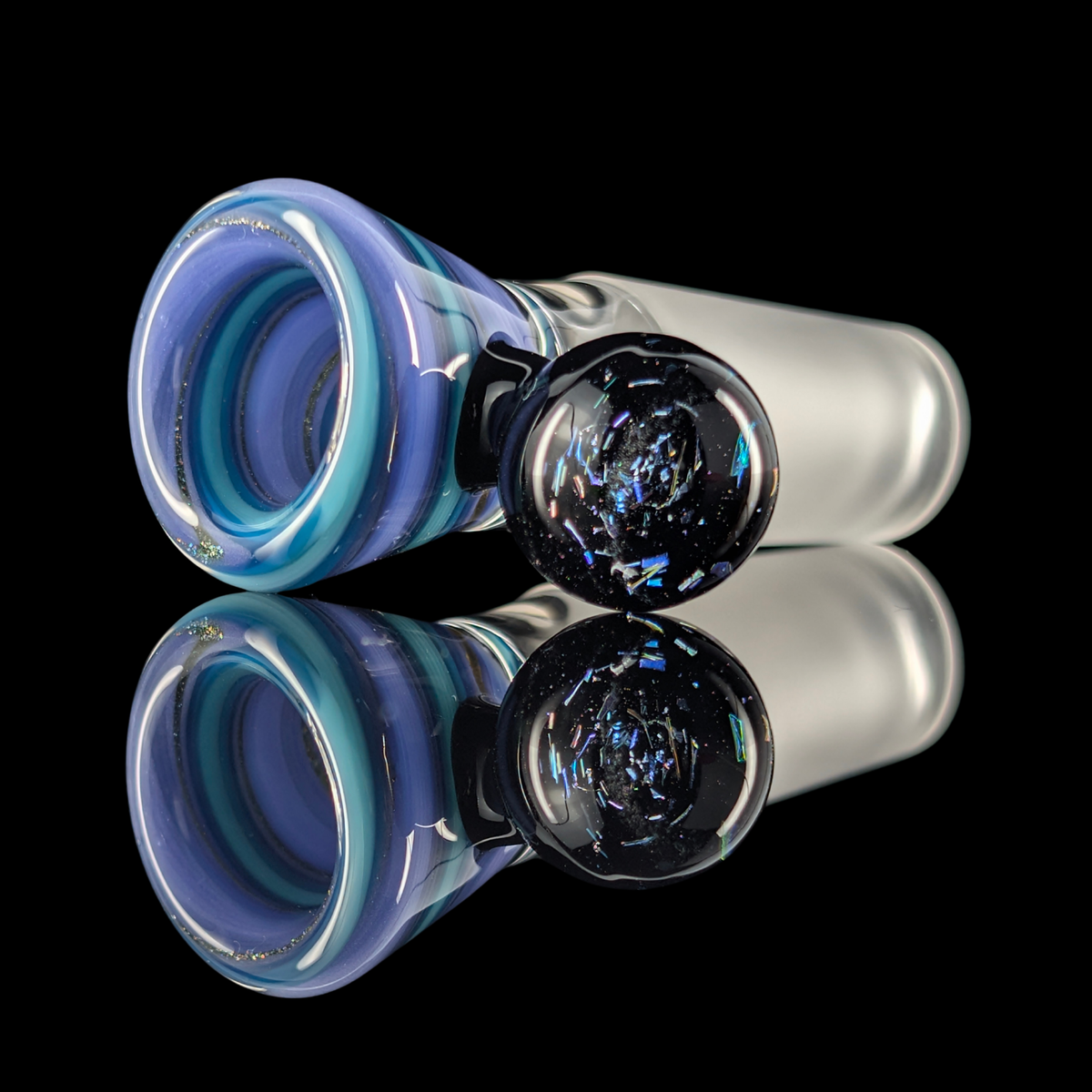 Linework Restriction Slide w/ Dichro Marble 14mm by Empirical Glass