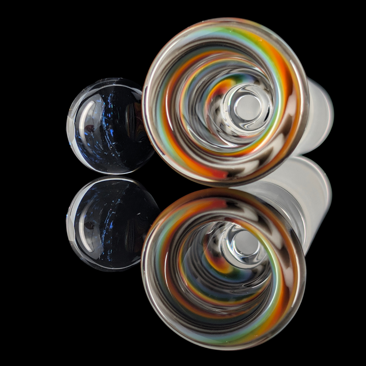 Linework Restriction Slide w/ Dichro Marble 14mm by Empirical Glass