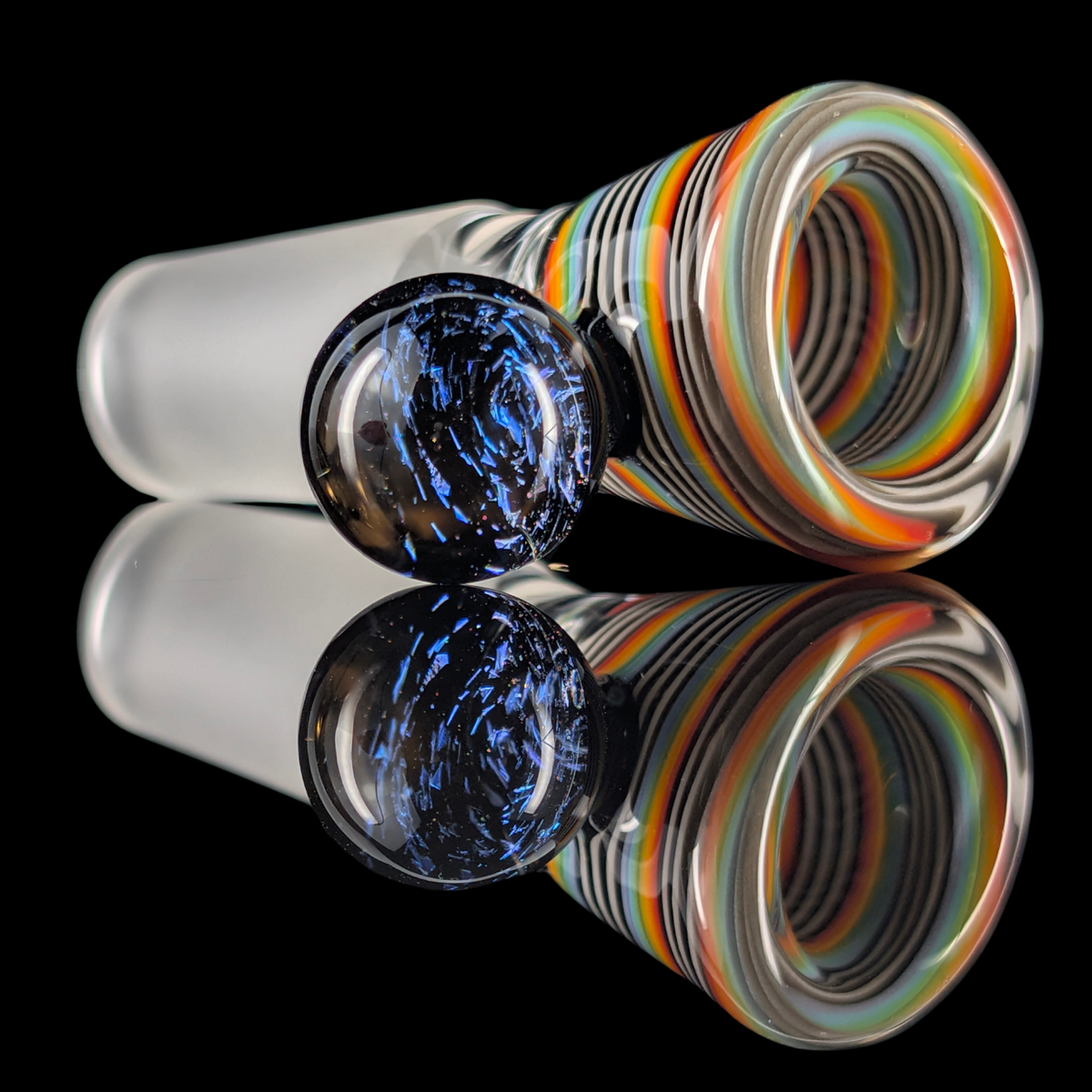 Linework Restriction Slide w/ Dichro Marble 14mm by Empirical Glass